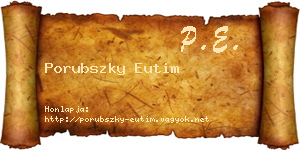 Porubszky Eutim névjegykártya